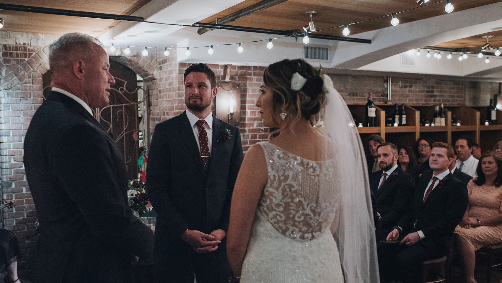 vintage hotel wine cellar wedding