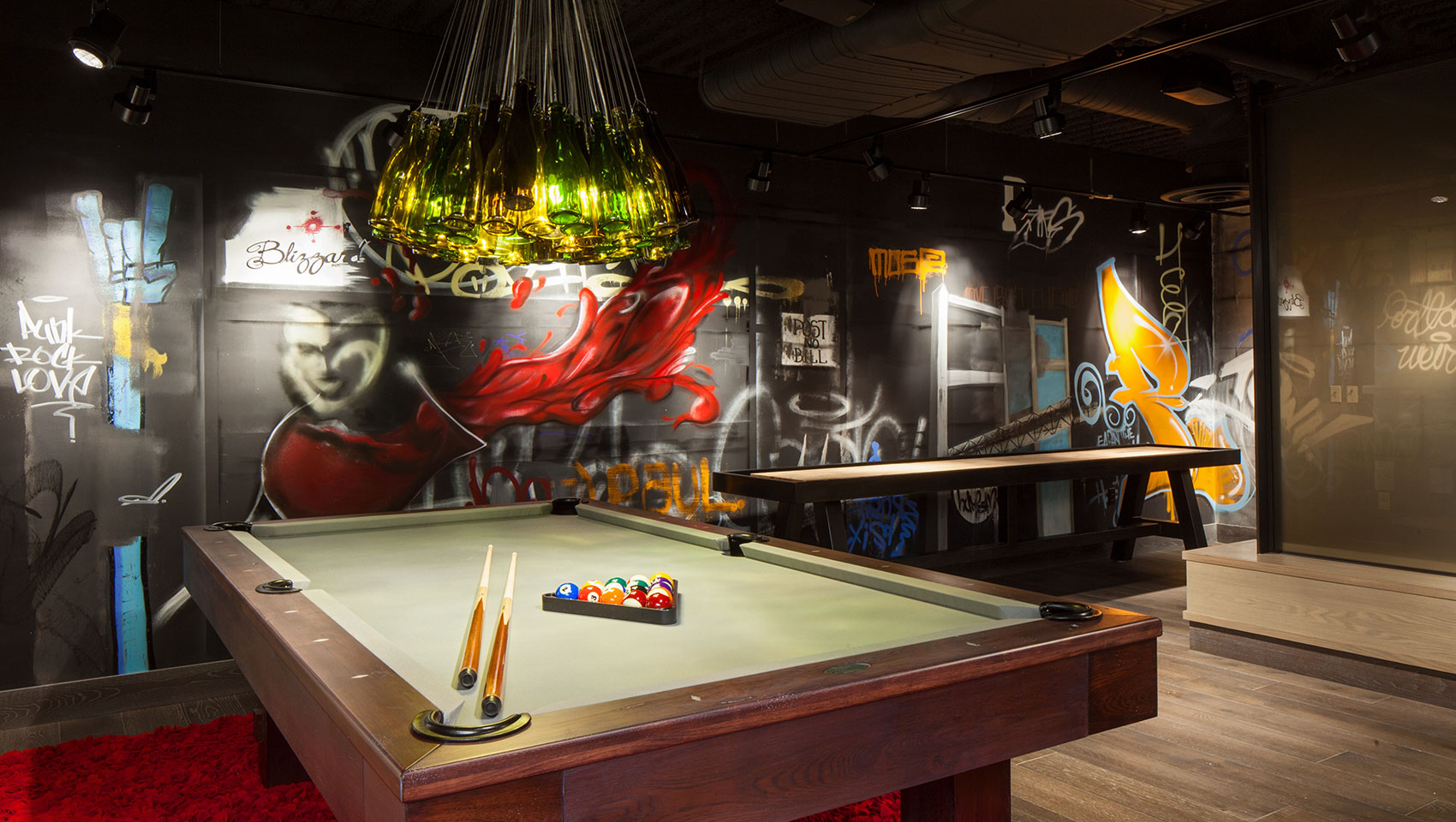 Game Lounge Pool Table and Shuffleboard