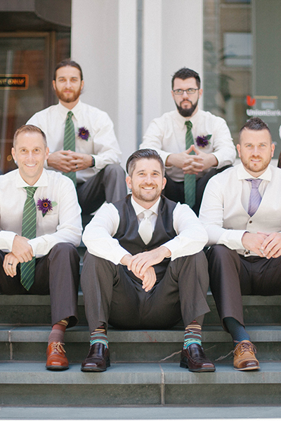 groomsman in downtown Portland wedding