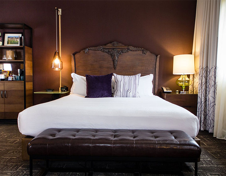 kimpton portland hotel vintage guestroom bed
